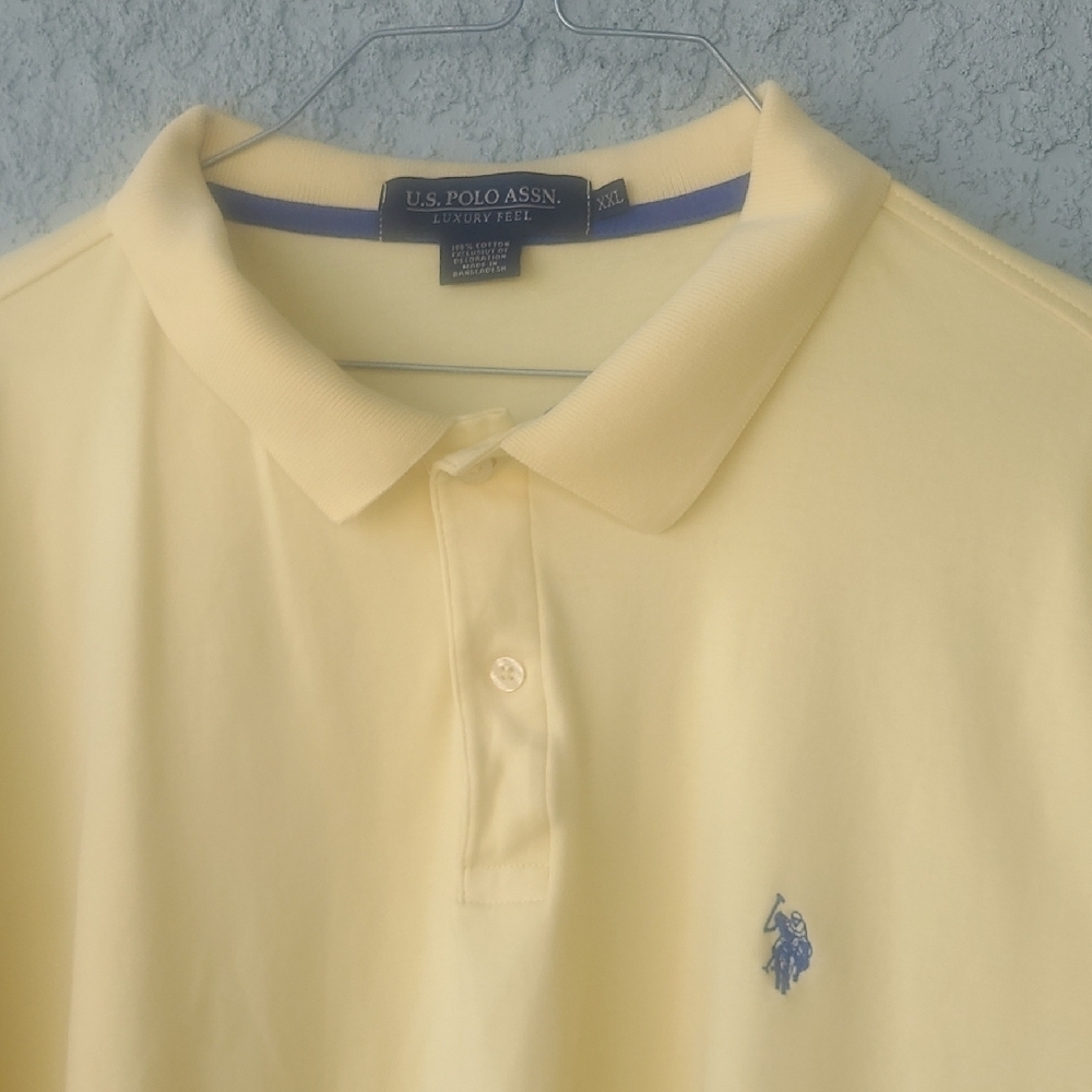 U.S. Polo Assn. Men's Light Yellow Polo 100% Cotton